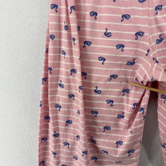 BONMARCHE Pajama Set 16 18 Swan Cotton Short Sleeve Top Lounge Crop Pants Pink - Picture 9 of 16